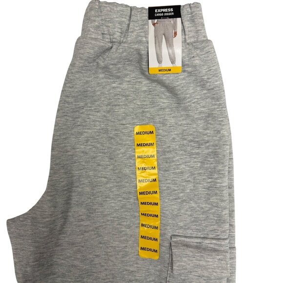 Express Cargo Jogger Pants Mens Grey Size M Pockets Hip Hop Athleisure Medium - Picture 4 of 8
